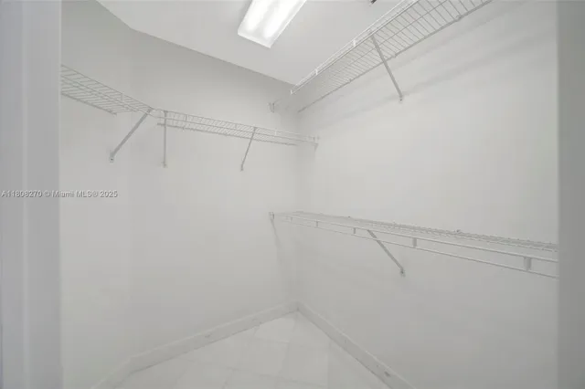 a view of a room with racks on the wall