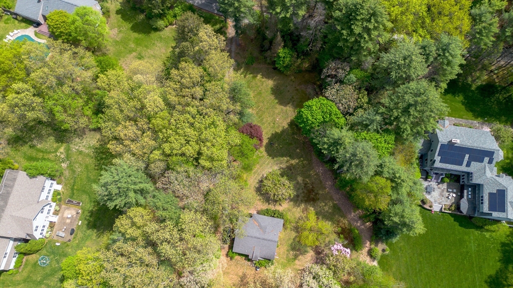 116 Lincoln Road Wayland, MA 01778 - Photo 21 of 26 an aerial view of residential house with outdoor space and trees all around