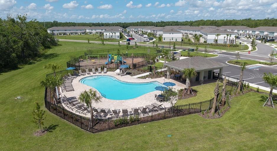 2924 Skyline Loop Kissimmee, FL 34758 - Photo 17 of 22 an aerial view of a house with swimming pool and lake view