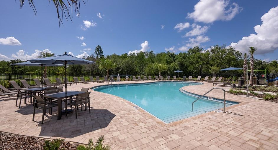 2924 Skyline Loop Kissimmee, FL 34758 - Photo 20 of 22 a swimming pool with outdoor seating and yard