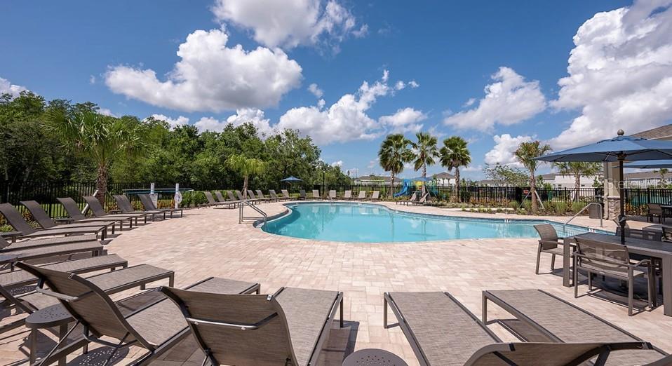 2924 Skyline Loop Kissimmee, FL 34758 - Photo 22 of 22 a view of a swimming pool with a patio and a yard