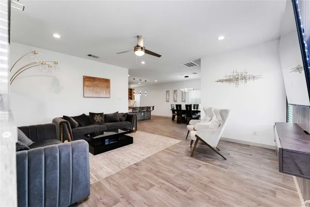 a living room with furniture