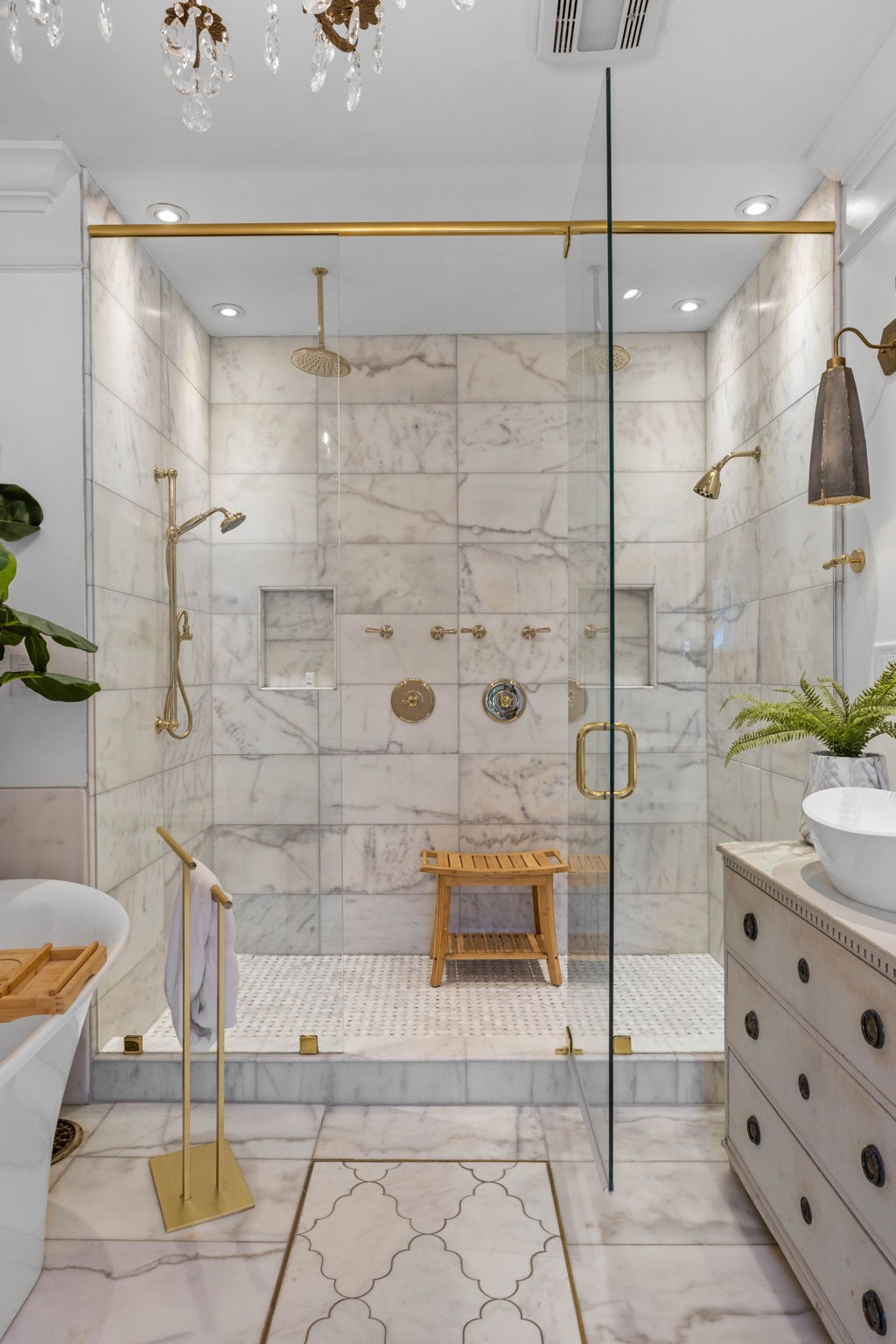 3111 Carl Road Franklin, TN 37064 - Photo 28 of 65 a bathroom with a bathtub and a shower