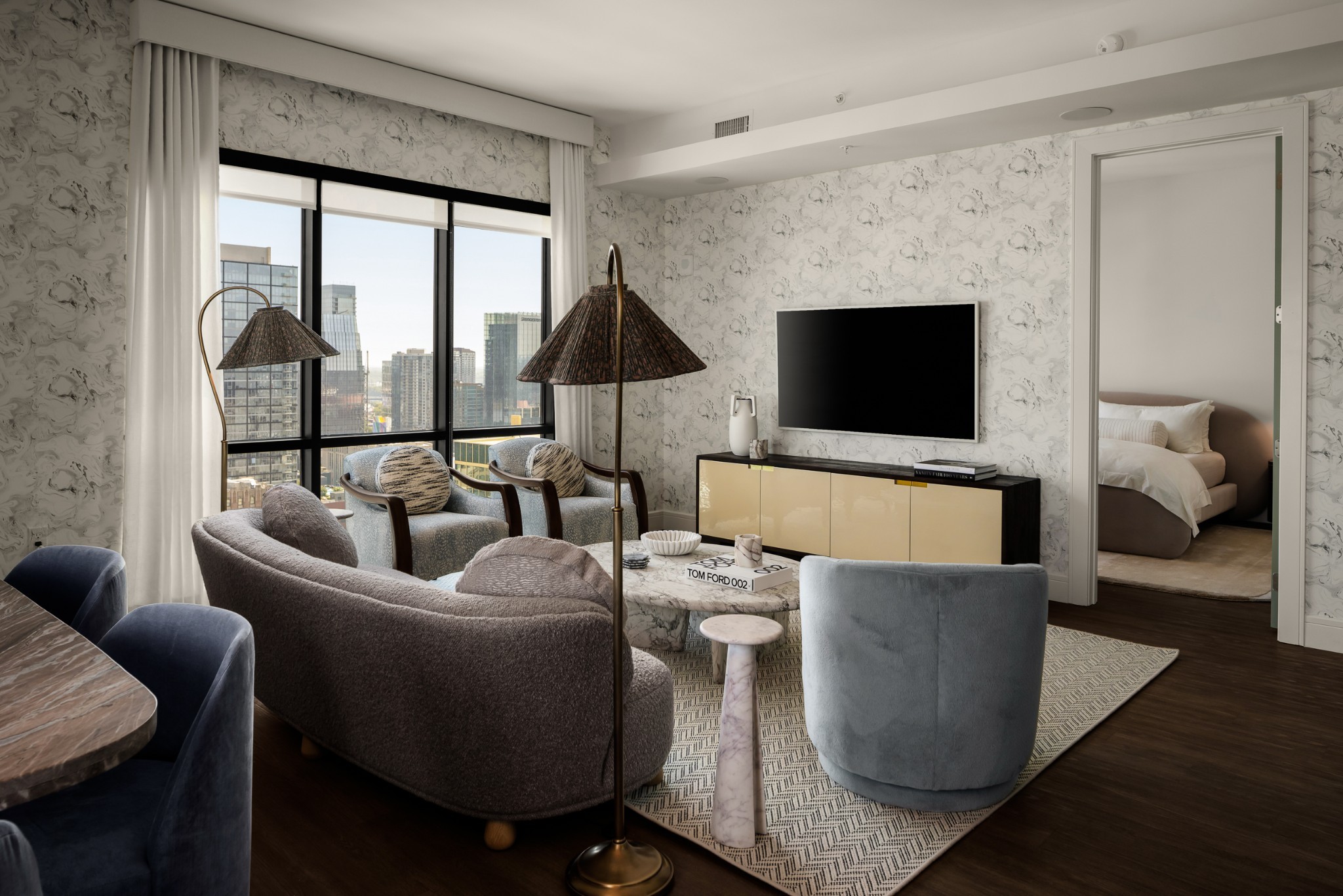 930 Commerce Street, Unit 12 Nashville, TN 37203 - Photo 8 of 57 a living room with furniture and a flat screen tv