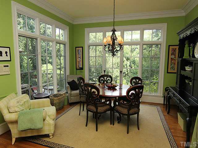 2604 St Marys Street Raleigh, NC 27609 - Photo 8 of 25 a dining room with furniture a chandelier and wooden floor