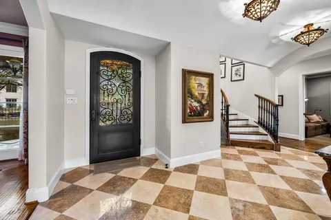 a area with a rug and a rug