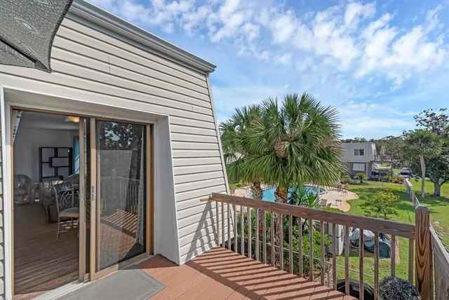 a view of a house with a balcony