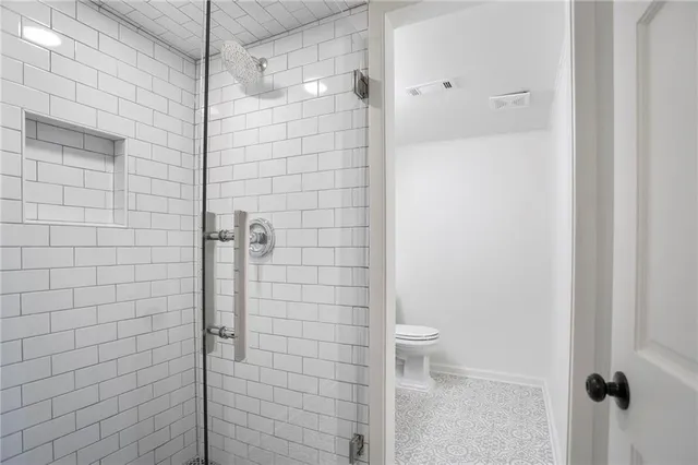 a bathroom with a shower