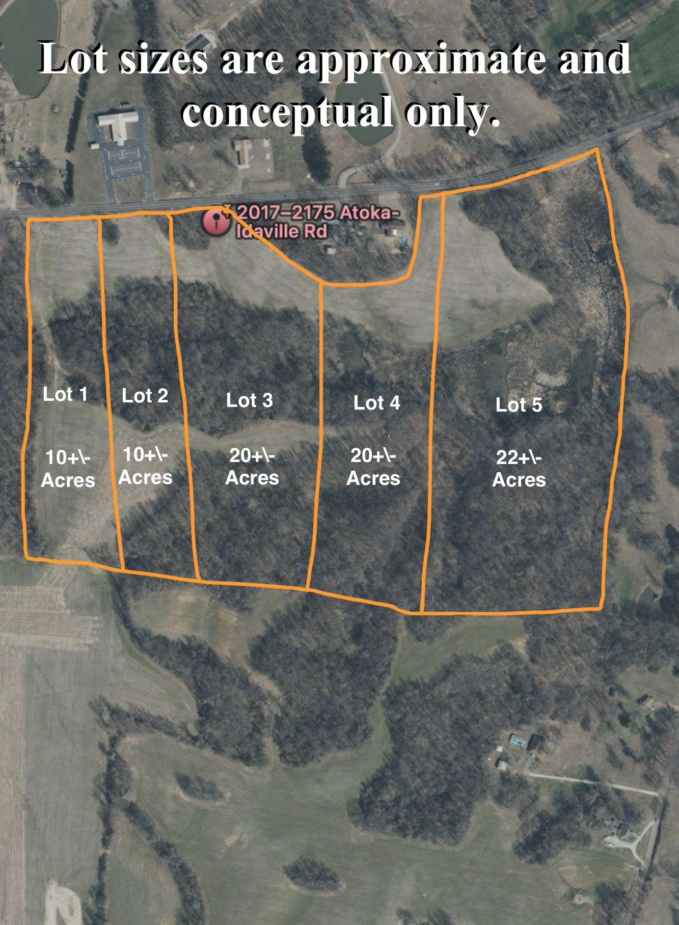 5 Atoka Idaville Road Atoka, TN 38004 - Photo 2 of 2 Aerial view of property's location with property boundaries highlighted