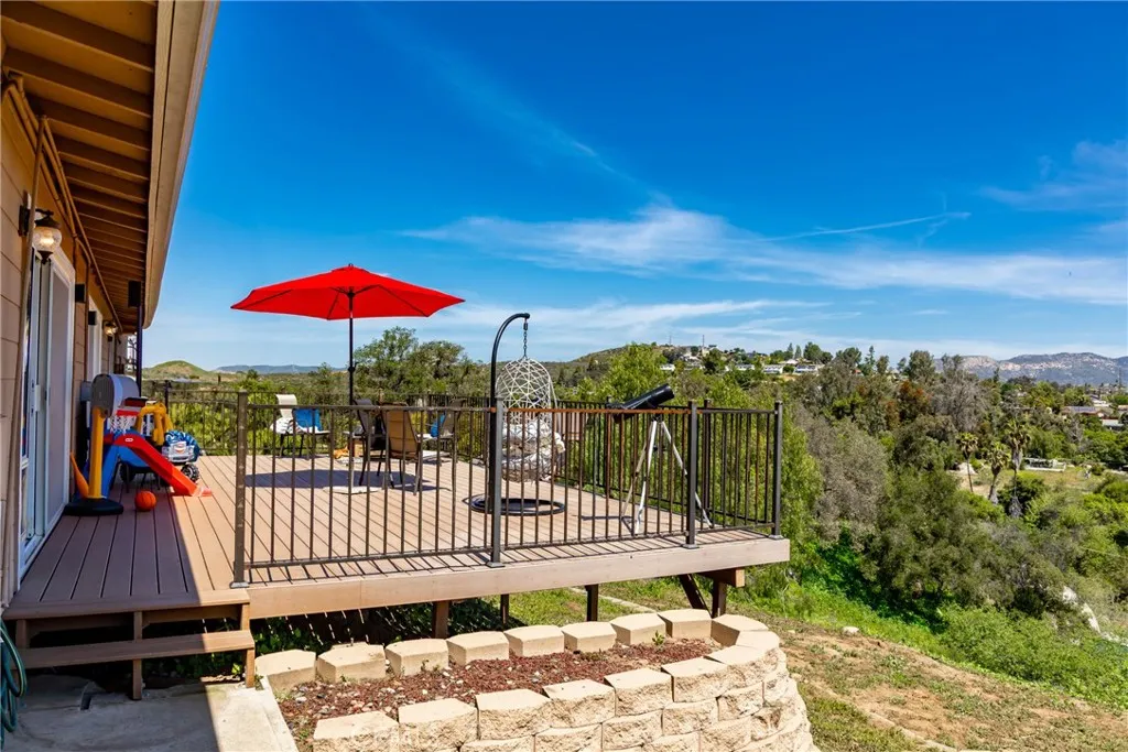 8861 Los Coches Road, Unit 1 Lakeside, CA 92040 - Photo 29 of 45 a view of a wooden deck with furniture