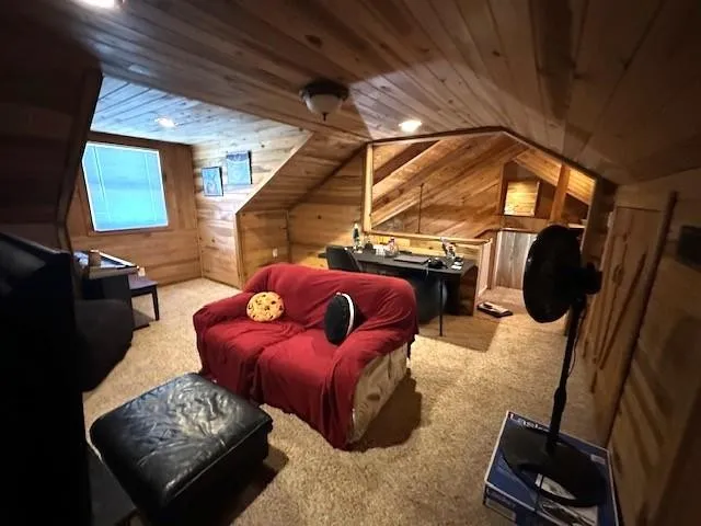 a bedroom with furniture and a piano