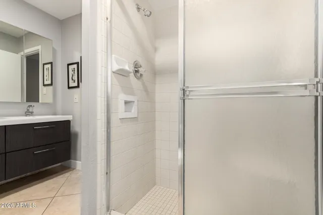 a view of small space with racks on the wall