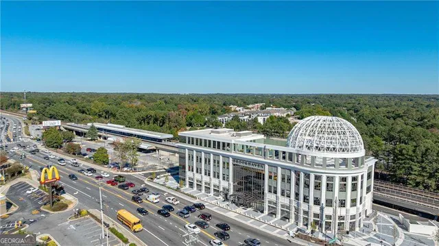 an aerial view of a city
