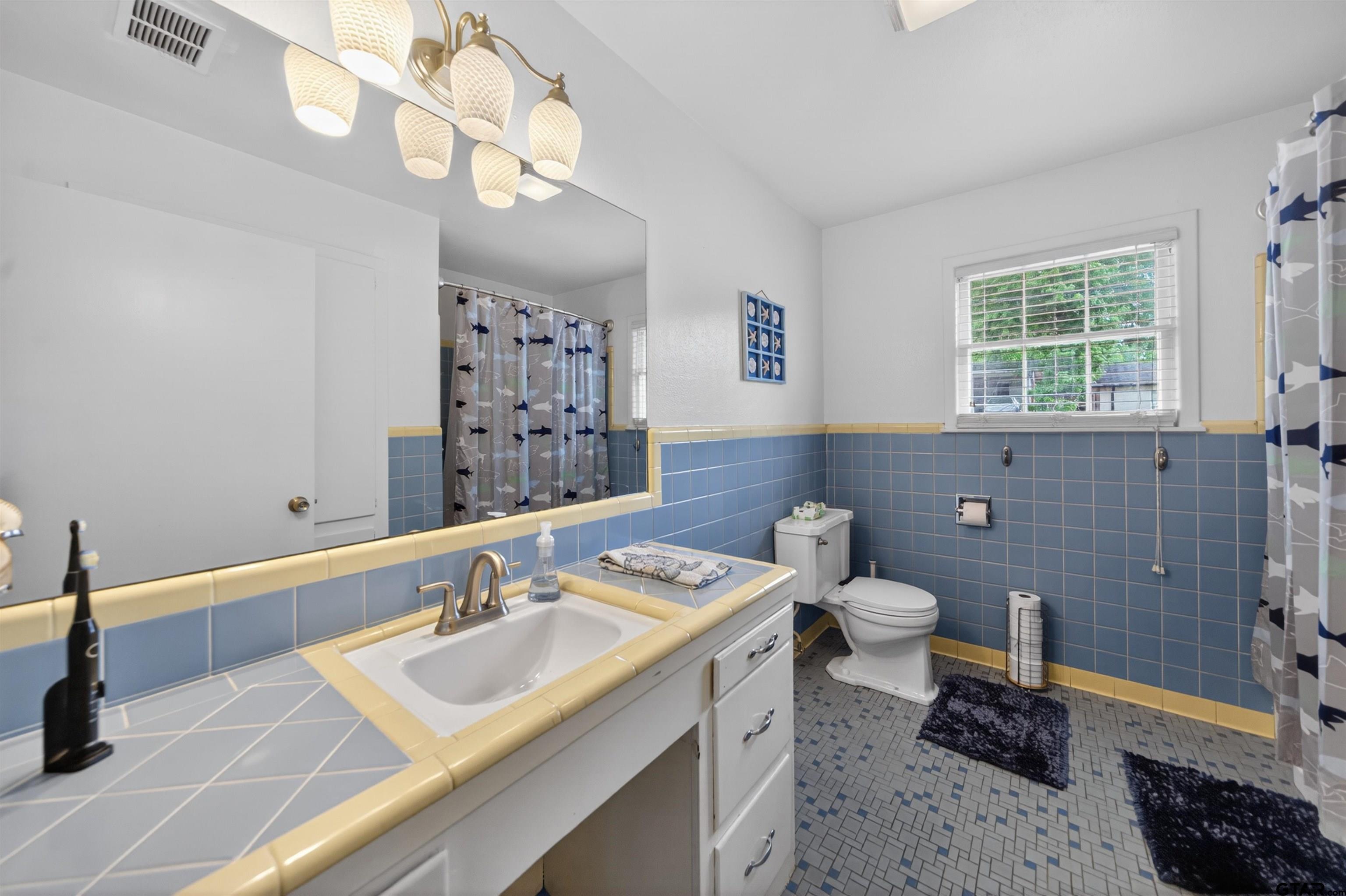 720 Wilma Street Tyler, TX 75701 - Photo 20 of 41 a bathroom with a sink a toilet and a mirror