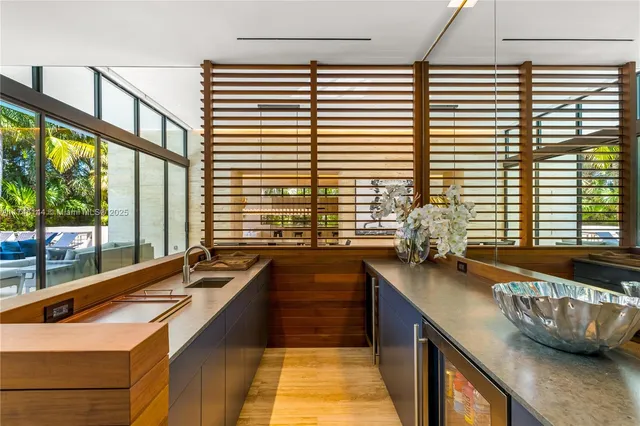 a bathroom with a tub and shower