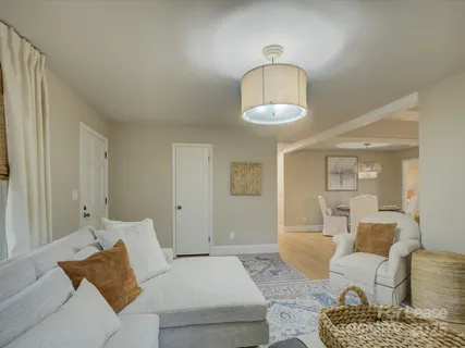 a living room with furniture