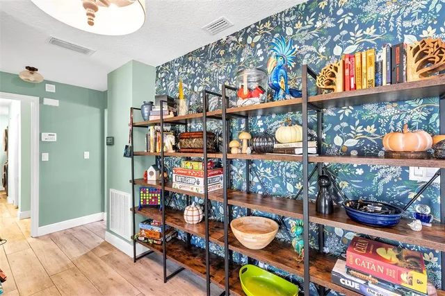 a living room with furniture