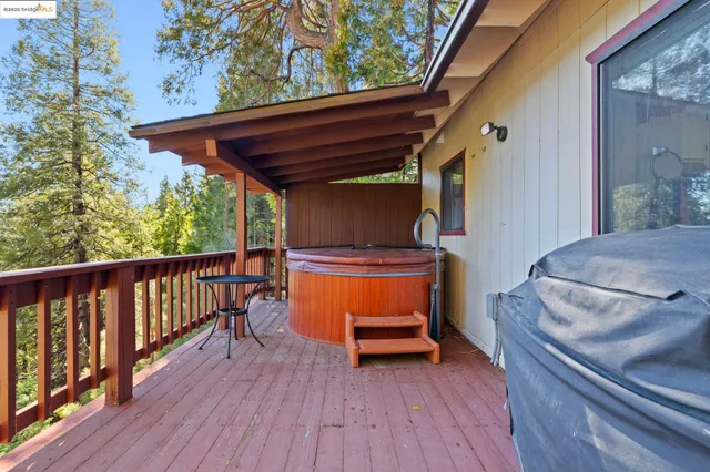 a view of backyard with hardwood