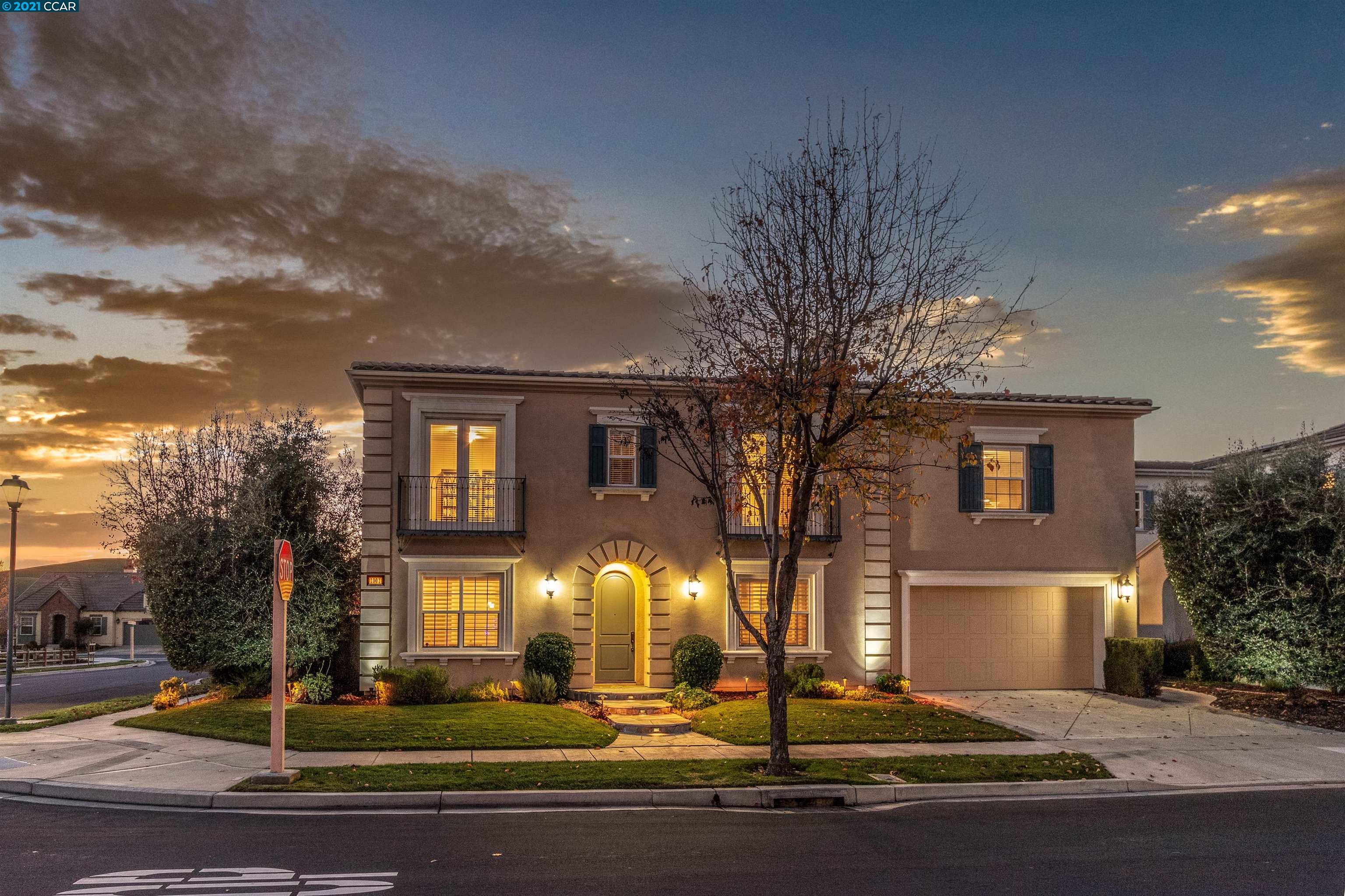 a front view of a house with lots of trees