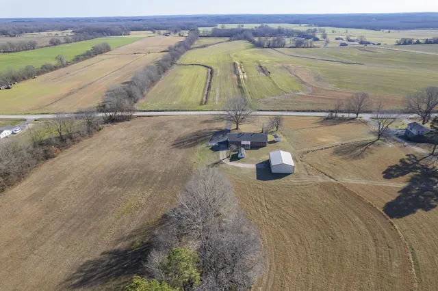 a view of a lake in middle of the town