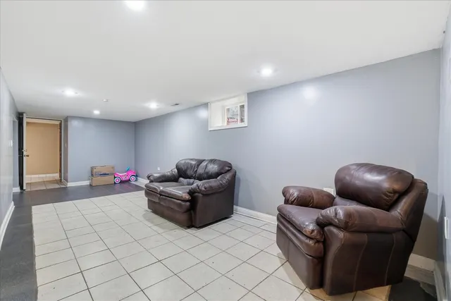 a living room with furniture and a couch