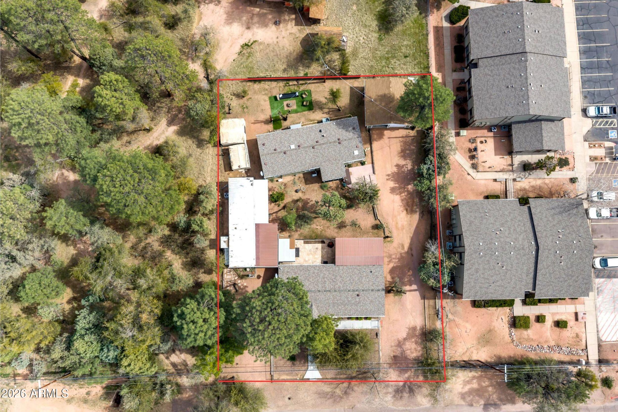 205 South Ponderosa Street Payson, AZ 85541 - Photo 26 of 35 drone with lot lines