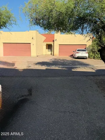 a view of street with an ocean view