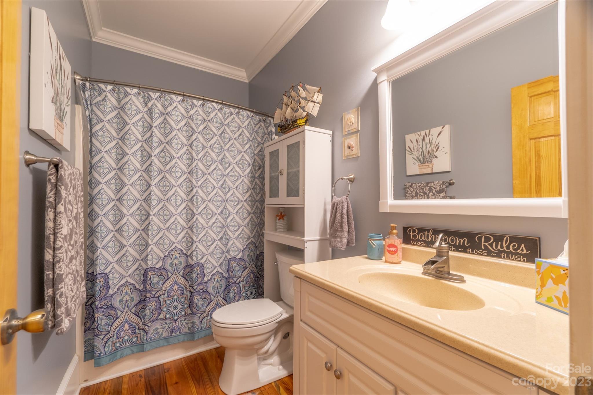 240 River Country Road Salisbury, NC 28146 - Photo 14 of 48 a bathroom with a sink a toilet and a mirror