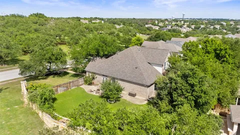 an aerial view of a house