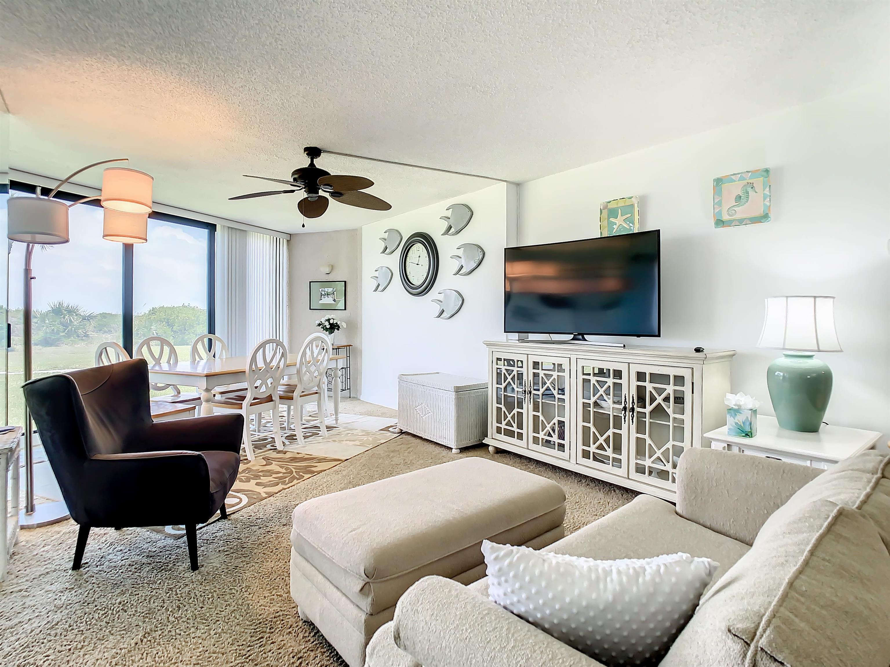 2 Dondanville Road, Unit 110 St. Augustine, FL 32080 - Photo 14 of 38 a living room with furniture and a flat screen tv