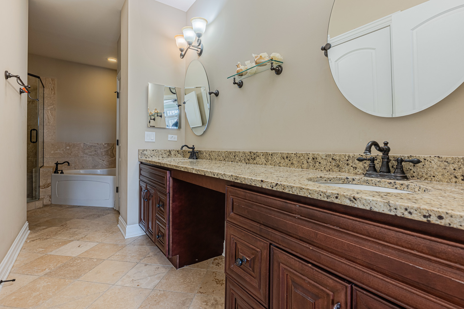 171 Partridge Lane Bartlett, IL 60103 - Photo 13 of 34 a bathroom with a granite countertop sink and a mirror