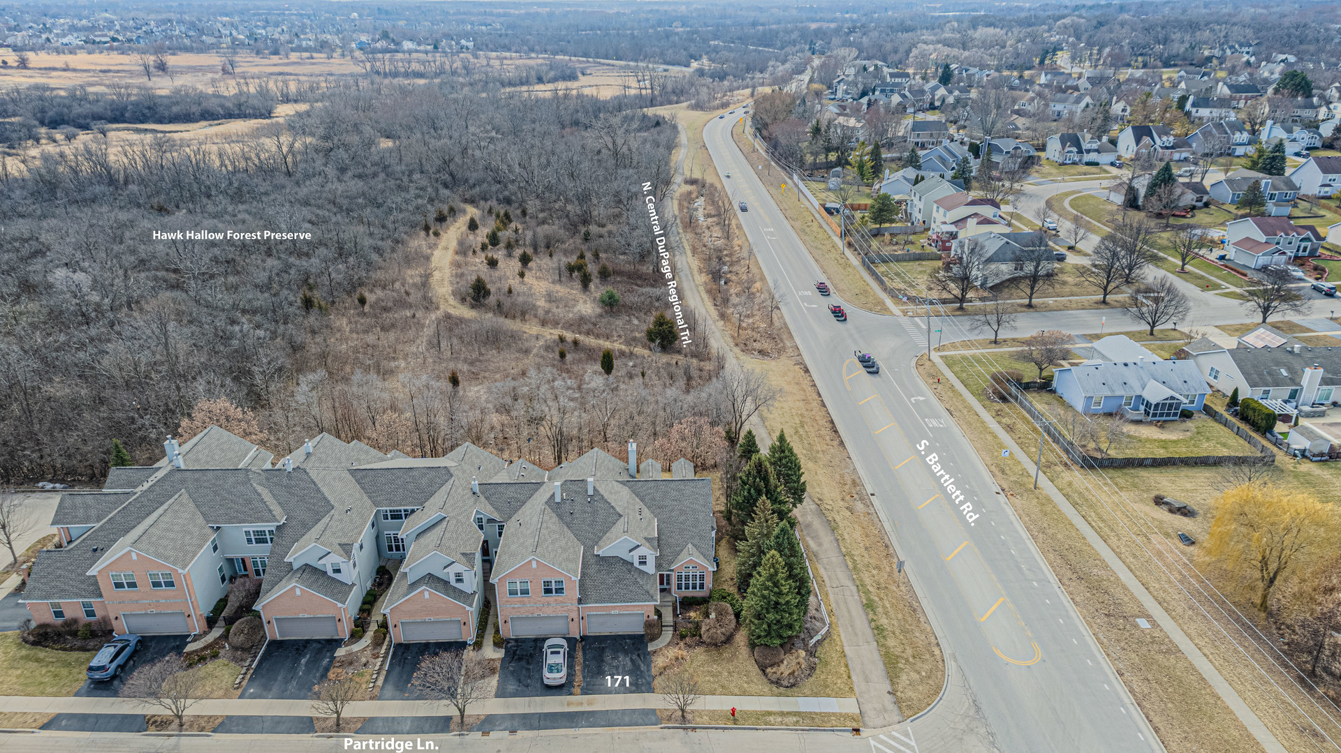 171 Partridge Lane Bartlett, IL 60103 - Photo 34 of 34 an aerial view of residential houses with outdoor space