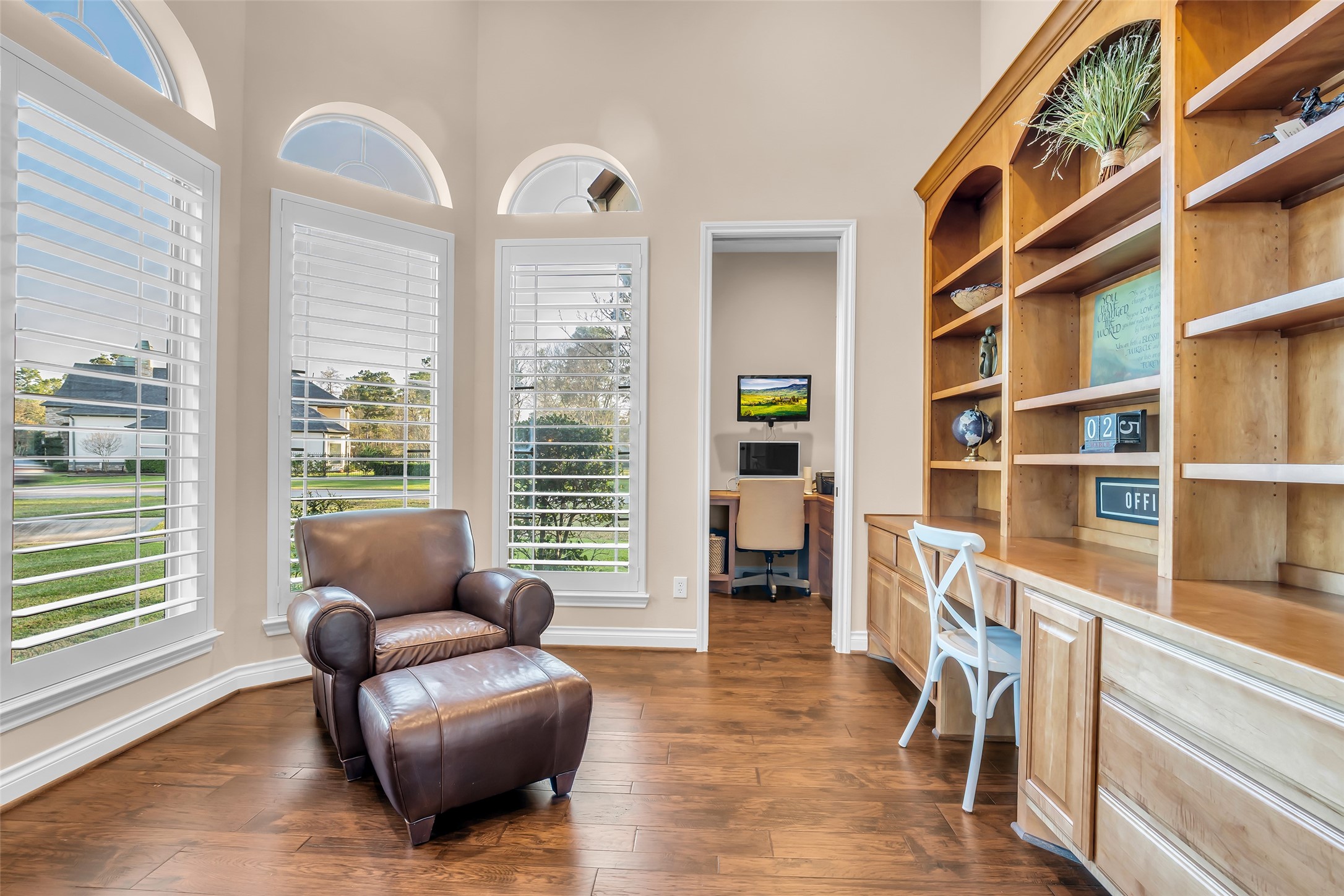 25603 Windy Isle Court Spring, TX 77389 - Photo 13 of 41 Study with built-ins and "Extra" Cubby for Private Office Space.