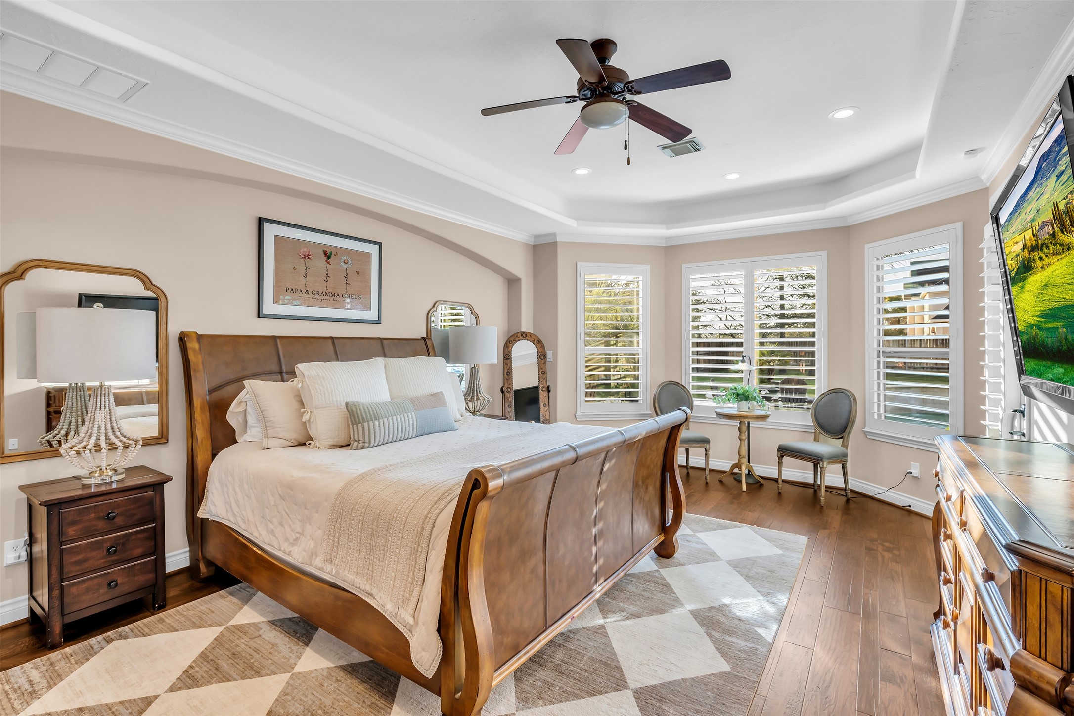 25603 Windy Isle Court Spring, TX 77389 - Photo 14 of 41 Spacious Primary BR with Sitting Area & Access Door to Pool.