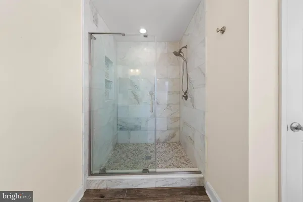 a bathroom with a shower