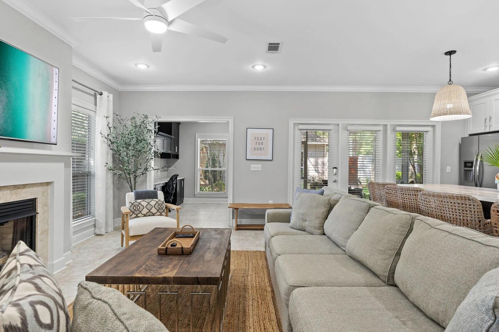 2059 Mack Bayou Road Santa Rosa Beach, FL 32459 - Photo 9 of 51 a living room with furniture and a fireplace