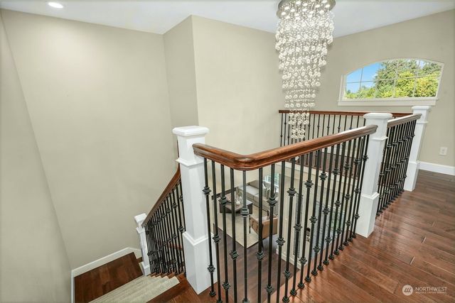 a view of entryway with wooden floor