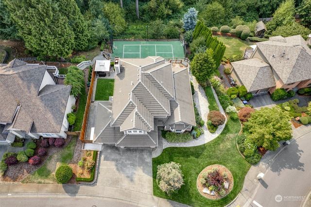 an aerial view of a house having outdoor space