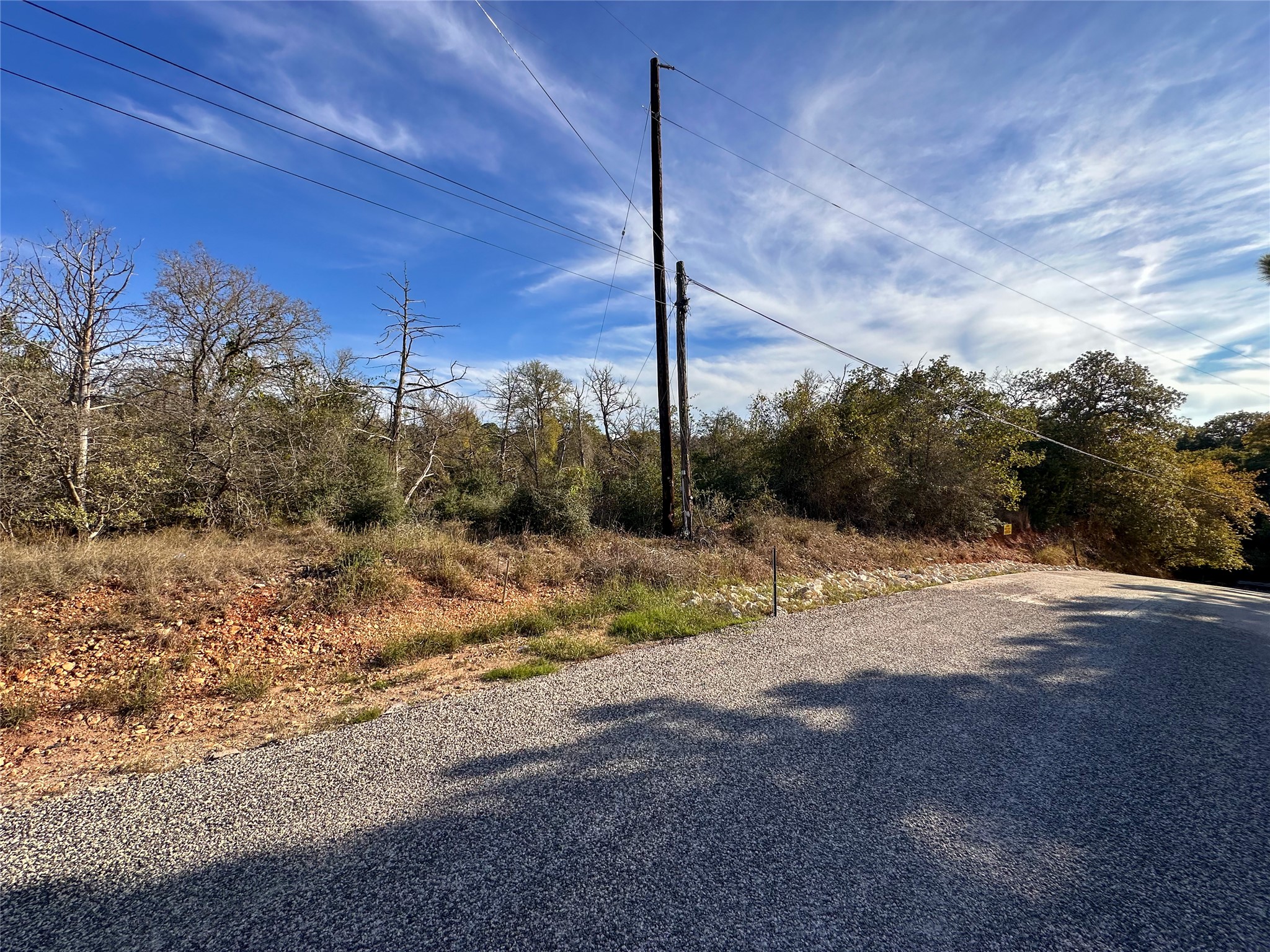 Lot 9 Foothill Road Bastrop, TX 78602 - Photo 9 of 17 Mature trees frame a gently sloping buildable lot set along a paved road.