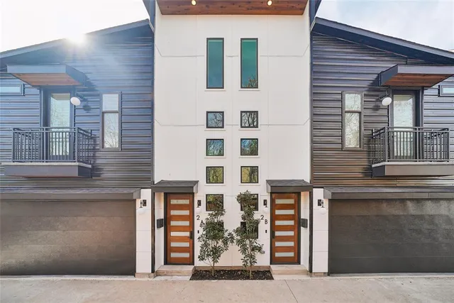a front view of a house with windows