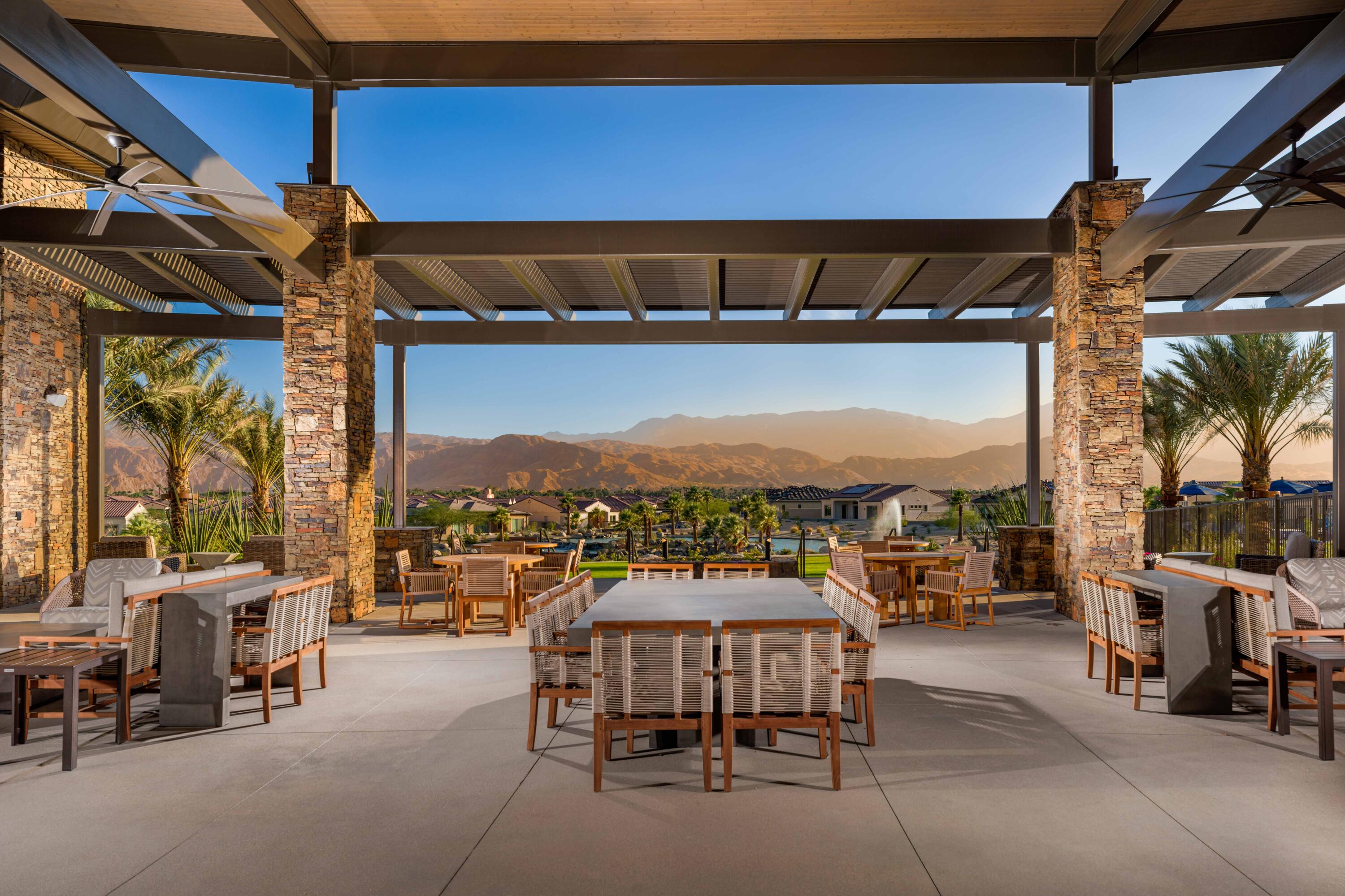 26 Zinfandel Rancho Mirage, CA 92270 - Photo 18 of 46 a view of a patio with swimming pool table and chairs