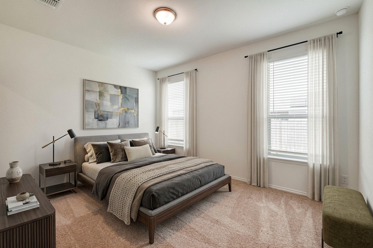 280 Feathers Street Jarrell, TX 76537 - Photo 15 of 28 a bedroom with a bed and a window