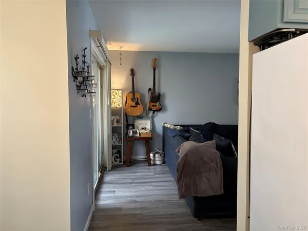 a bedroom with a bed and a closet