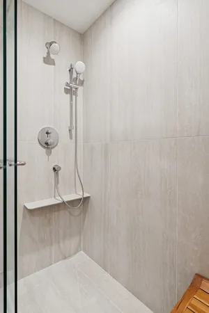 a bathroom with a shower
