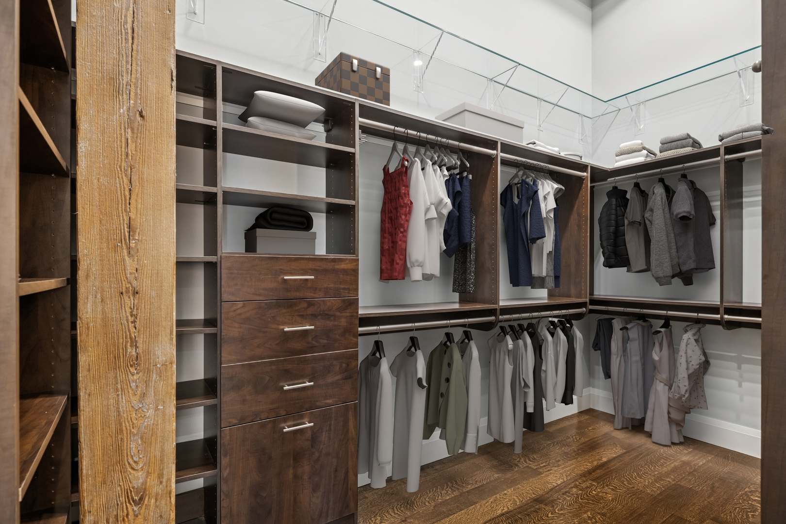 1000 West Washington Boulevard, Unit 436437 Chicago, IL 60607 - Photo 27 of 42 a view of walk in closet with clothes and shoes