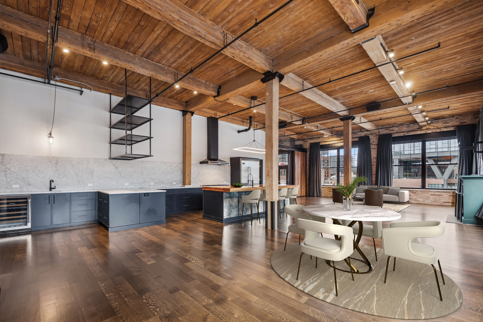 1000 West Washington Boulevard, Unit 436437 Chicago, IL 60607 - Photo 8 of 42 a view of a dining room with furniture window and outside view