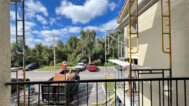 a view of city from a balcony