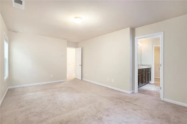 an empty room with an entryway