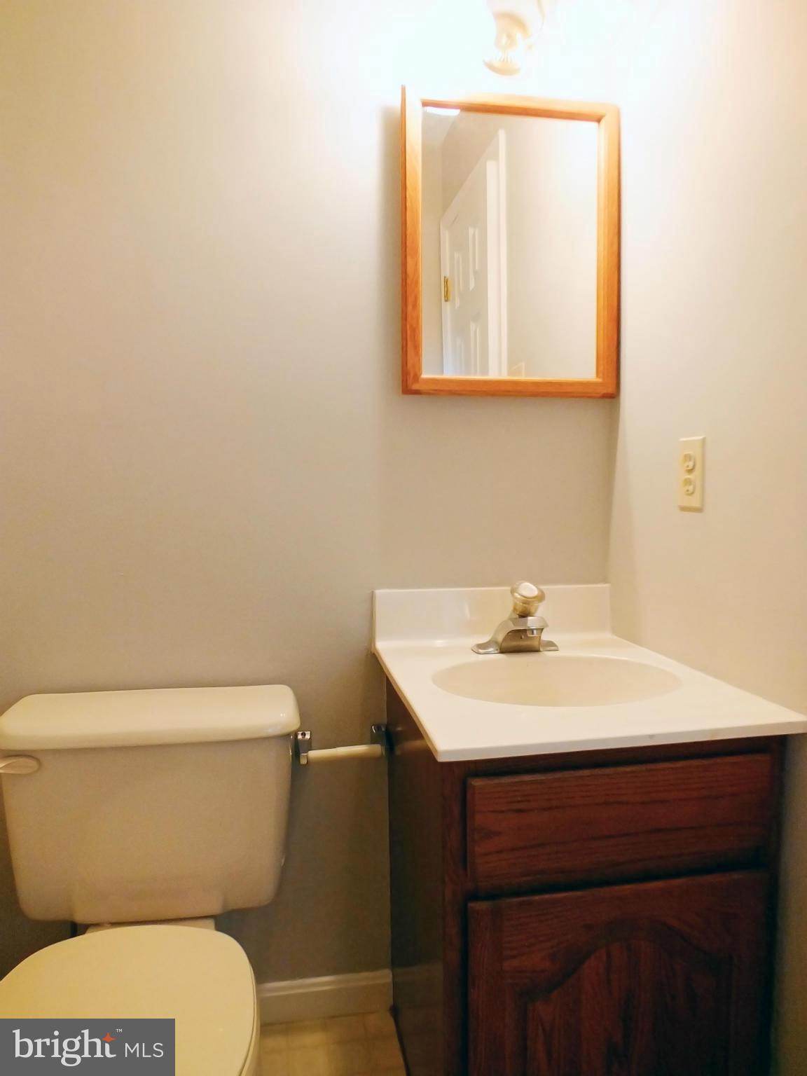 18249 Falls Road Hampstead, MD 21074 - Photo 13 of 30 a bathroom with a toilet a sink and mirror