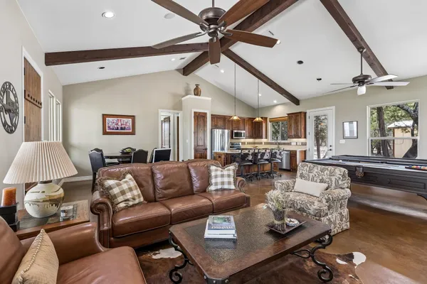a living room with furniture